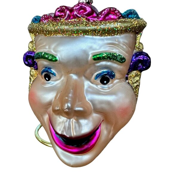 VTG Old World Christmas Comedy Tragedy Ornament Glass Mask Theater New Rare OWC - Picture 9 of 12